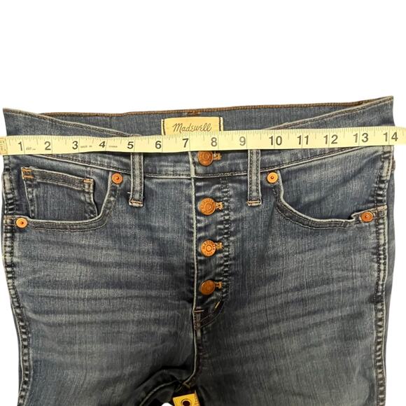 Madewell Womens Size 28 10" High Rise Skinny Crop Button Fly Medium Wash Jeans - Picture 8 of 13